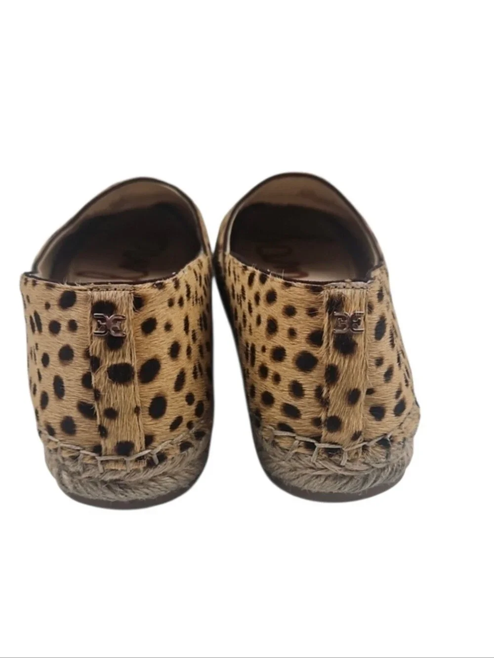 Sam Eldeman Kesia Animal Print Slip-On Espadrilles Women's Shoes Tan Black 8.5